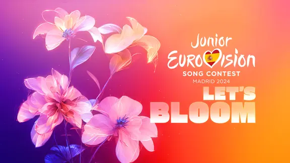 Das Logo des Junior ESC 2024 mit dem Motto "Let's Bloom".