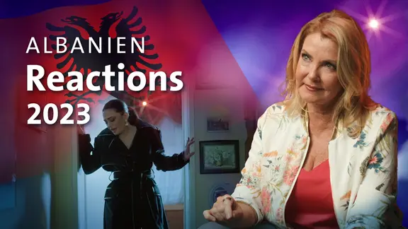 Albina Kelmendi aus Albanien mit Jane Comerford.