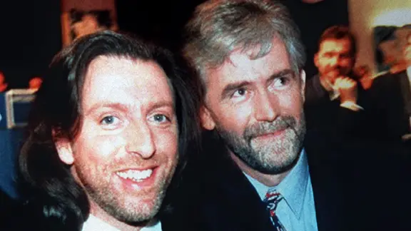Paul Harrington und Charlie McGettigan nach ihrem ESC-Auftritt 1994 in Dublin.