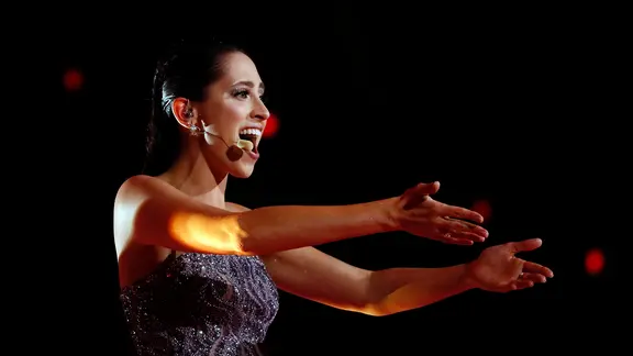 Elina Nechayeva auf der Bühne in Lissabon.