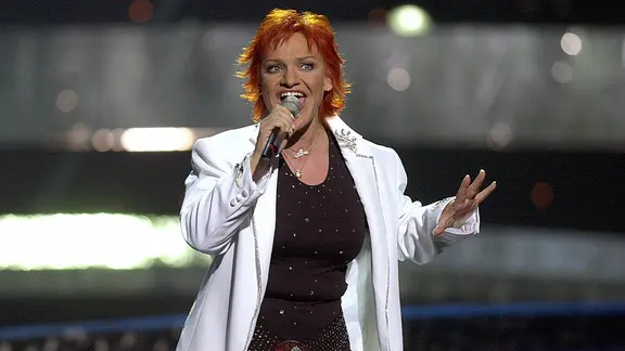 Lou 2003 bei der Generalprobe zum Grand Prix. Sie vertrat Deutschland und belegte den 12. Platz