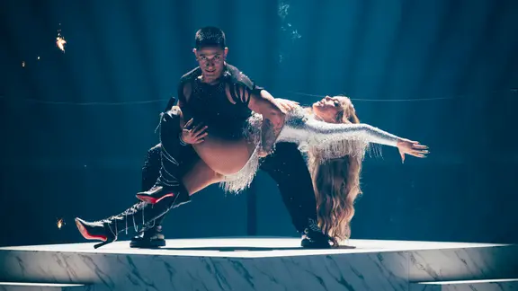 Melody auf der Bühne für Spanien in Basel 