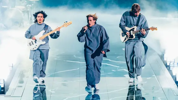 Die Band Katarsis auf der Bühne für Litauen in Basel 