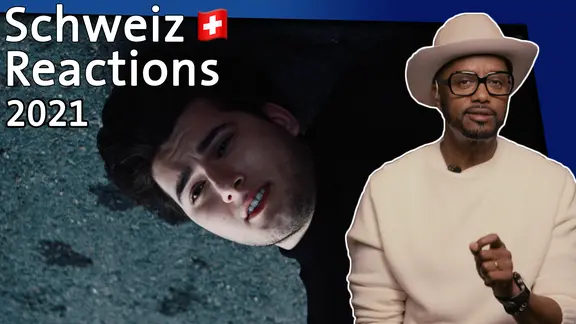 Yared Dibaba zusammen mit Gjon's Tears, dem ESC-Kandidaten der Schweiz.