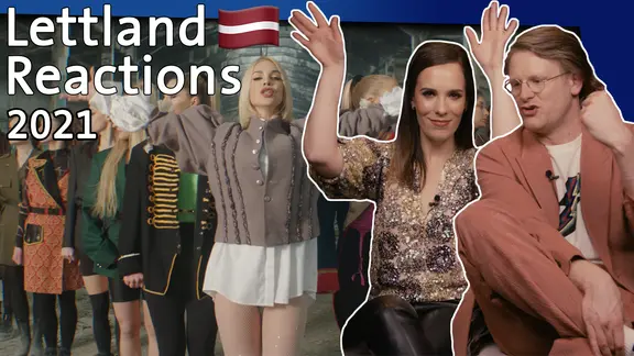 Samanta Tīna aus Lettland mit ihren Backgroundtänzerinnen neben Alina Stiegler und Stefan Spiegel