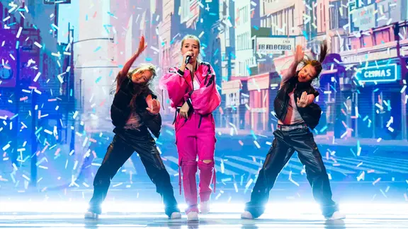 Annabelle aus Estland beim Junior Eurovision Song Contest 2024 in Madrid.