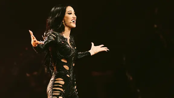 Justyna Steczkowska auf der Bühne für Polen in Basel