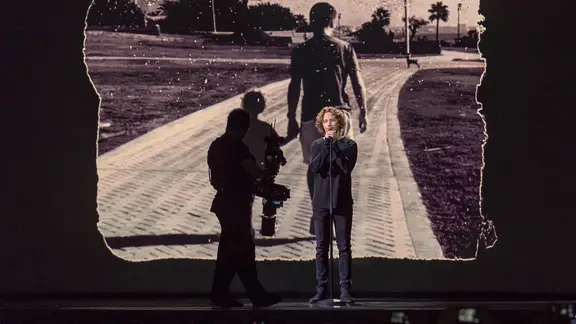 Michael Schulte auf der Bühne in Lissabon.