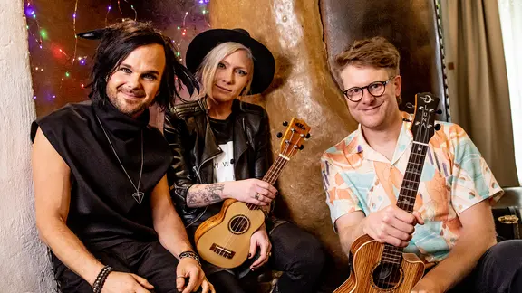 Lauri Ylönen und Emppu Suhonen von The Rasmus mit Stefan Spiegel.