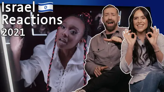 Bürger Lars Dietrich und Jessica Schöne mit Israels ESC-Kandidatin Eden Alene.