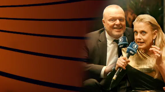 Stefan Raab und Barbara Schöneberger im Set von "Alles Eurovision".