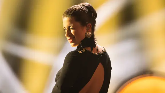 Ann Sophie auf der ESC Bühne in Wien.