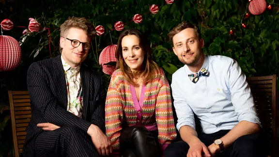 Stefan Spiegel, Alina Stiegler und Constantin Zöller lächeln in die Kamera.