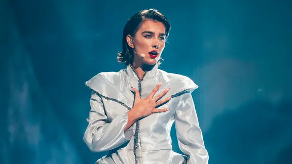 Mariam Shengelia auf der Bühne für Georgien in Basel