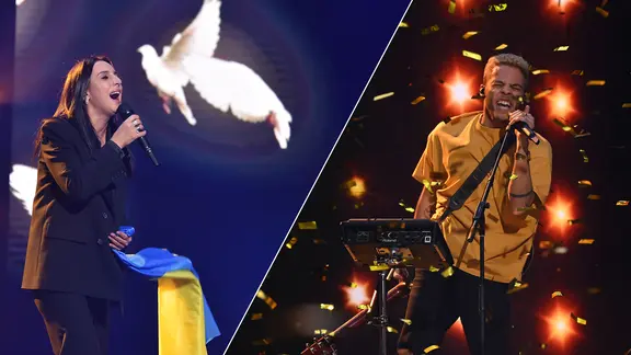 Jamala und Malik Harris beim deutschen ESC-Vorentscheid 2022.