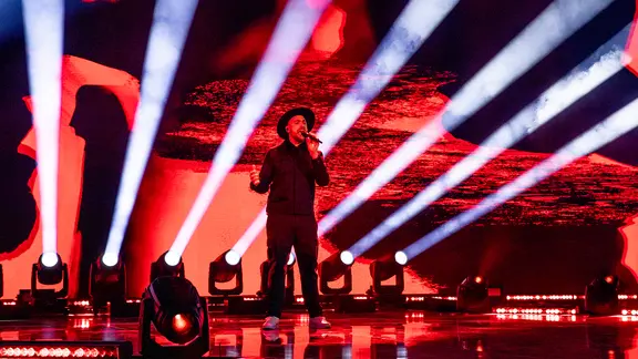 Max Mutzke bei der Probe zum ESC-Vorentscheid 2024.