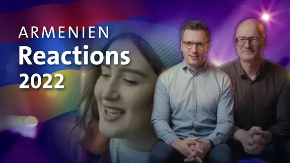 Sängerin Rosa Linn aus Armenien mit Benny und Douze Points von ESC kompakt.